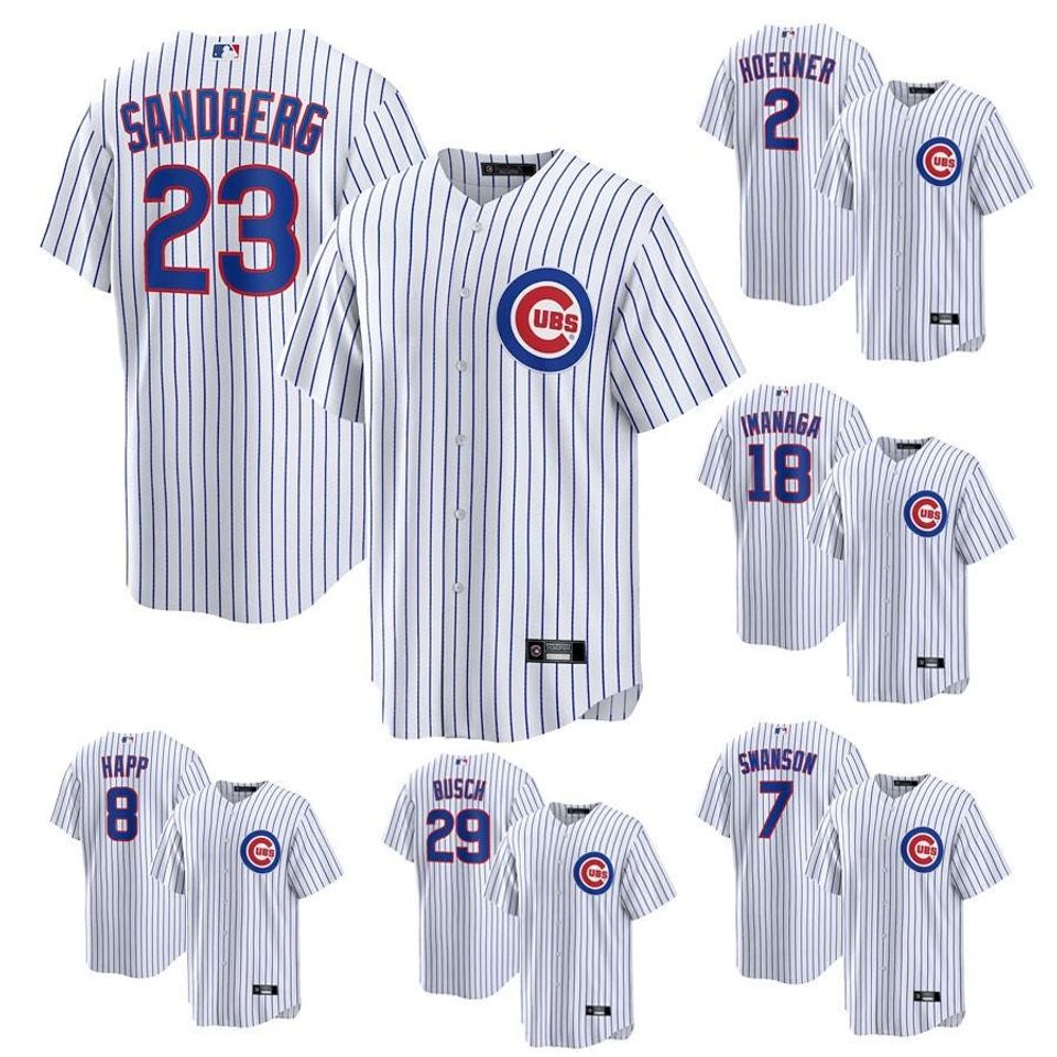 Personalized Chicago Cubs White baseball jersey, custom name and number