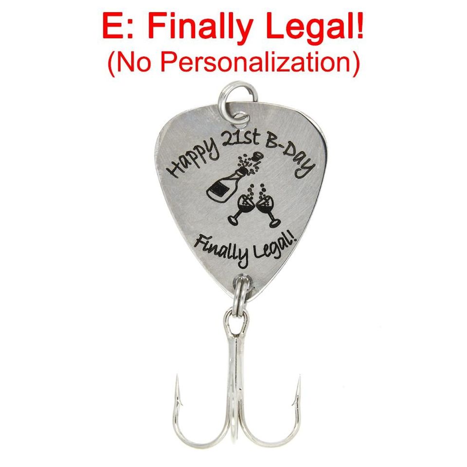 Personalized Birthday Fishing Lure: Engraved Stainless Steel Hook