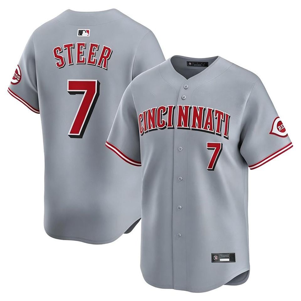 Custom Cincinnati Reds Gray Baseball Jersey, Personalized Name Number Fan Shirt
