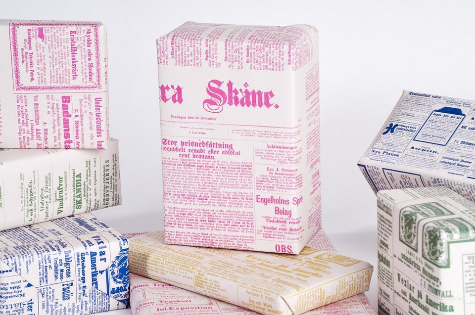 Pink Color - Spring Swedish Newspaper Wrapping Paper