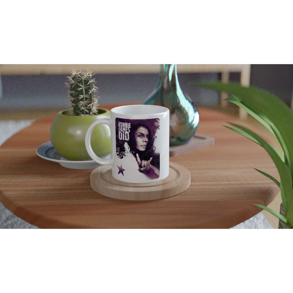Black Sabbath Ronnie James Dio Art Ceramic Mug - Rock and Roll Coffee Cup