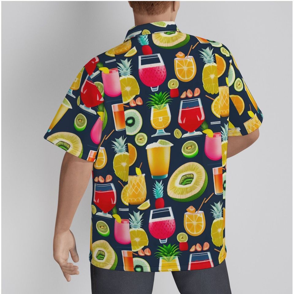 Fruit Rum Drinks Hawaiian Shirts for Men Women - Button Up Mens Hawaiian Shirts