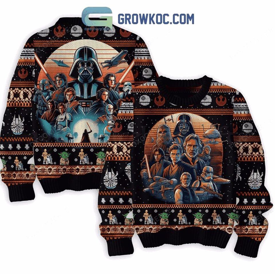 Star Wars Jedi Inspired Retro Holiday Ugly Sweater
