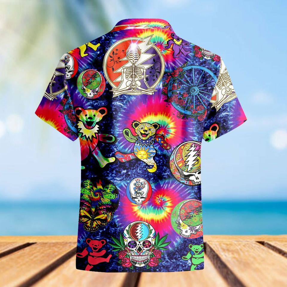 High Quality Bears Grateful Dead Tie Die Hawaiian Shirt