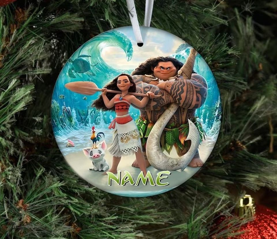 Disney Moana Cartoon Ornament, Christmas Tree Ornament, Disneyland 2023