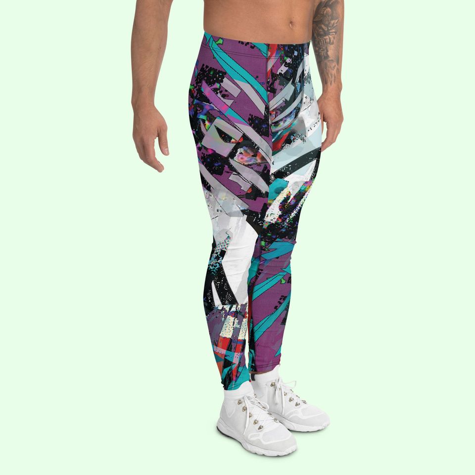 Graffiti glitch man leggings. Premium quality.