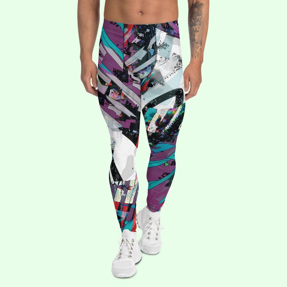 Graffiti glitch man leggings. Premium quality.