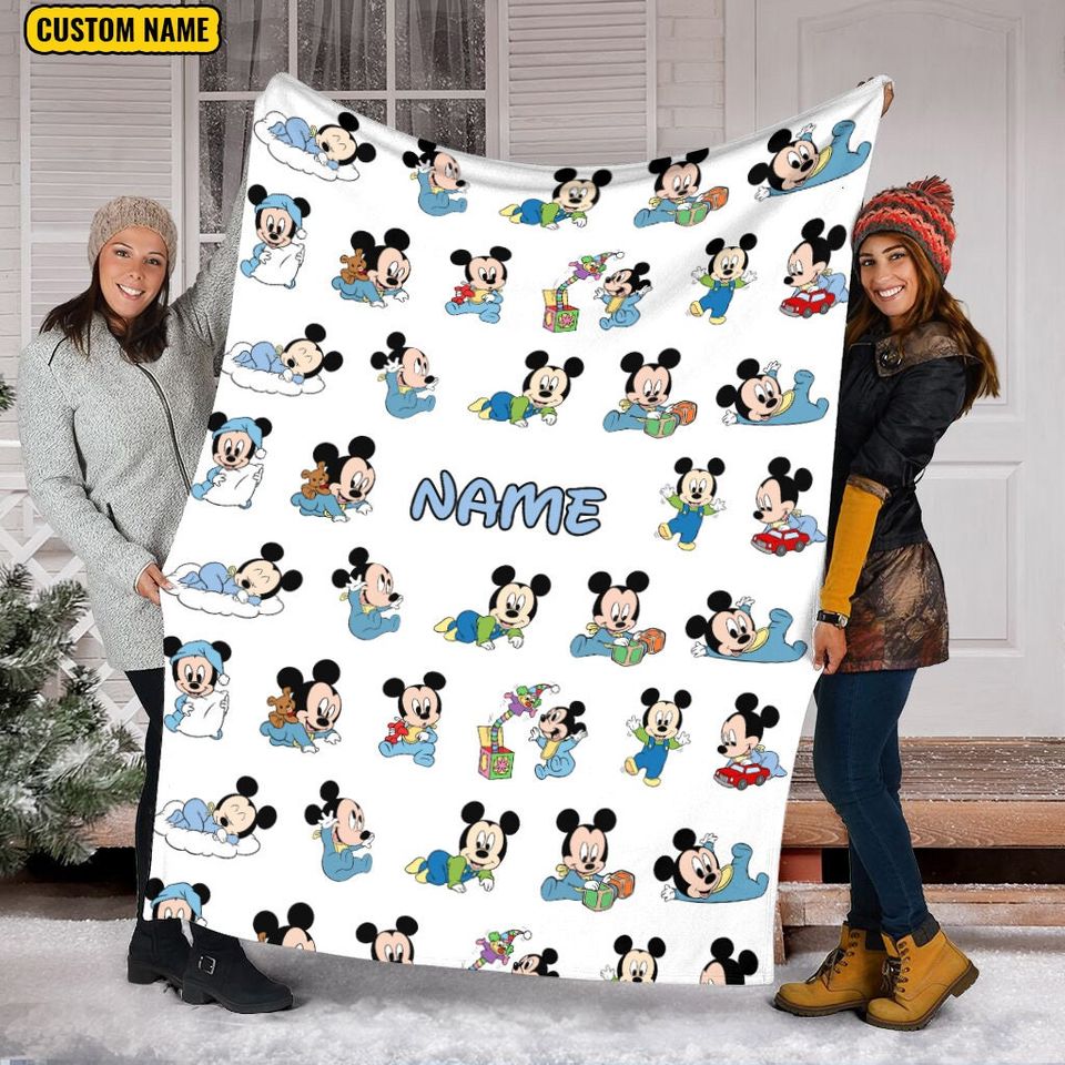 Personalized Name Baby Mickey Blanket , Mickey Mouse Blanket