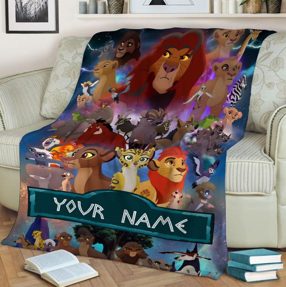 Disney Lion King Characters Blanket, Customized Name Lion King Blanket