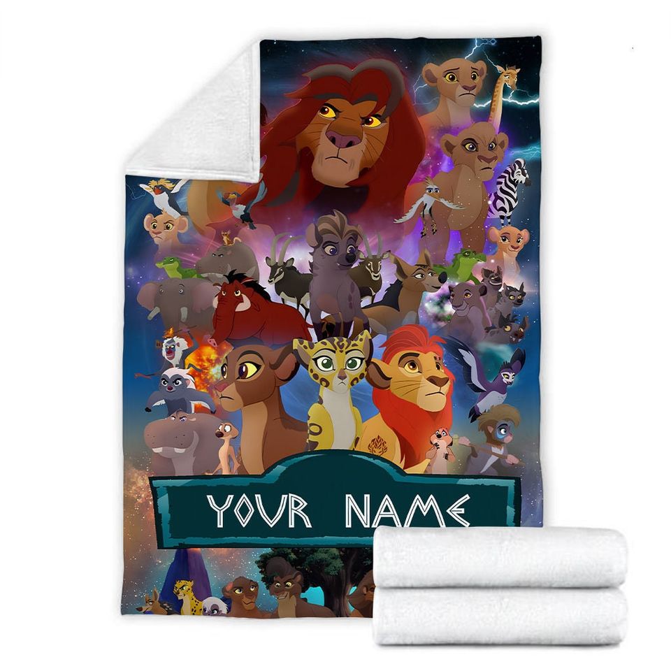 Disney Lion King Characters Blanket, Customized Name Lion King Blanket