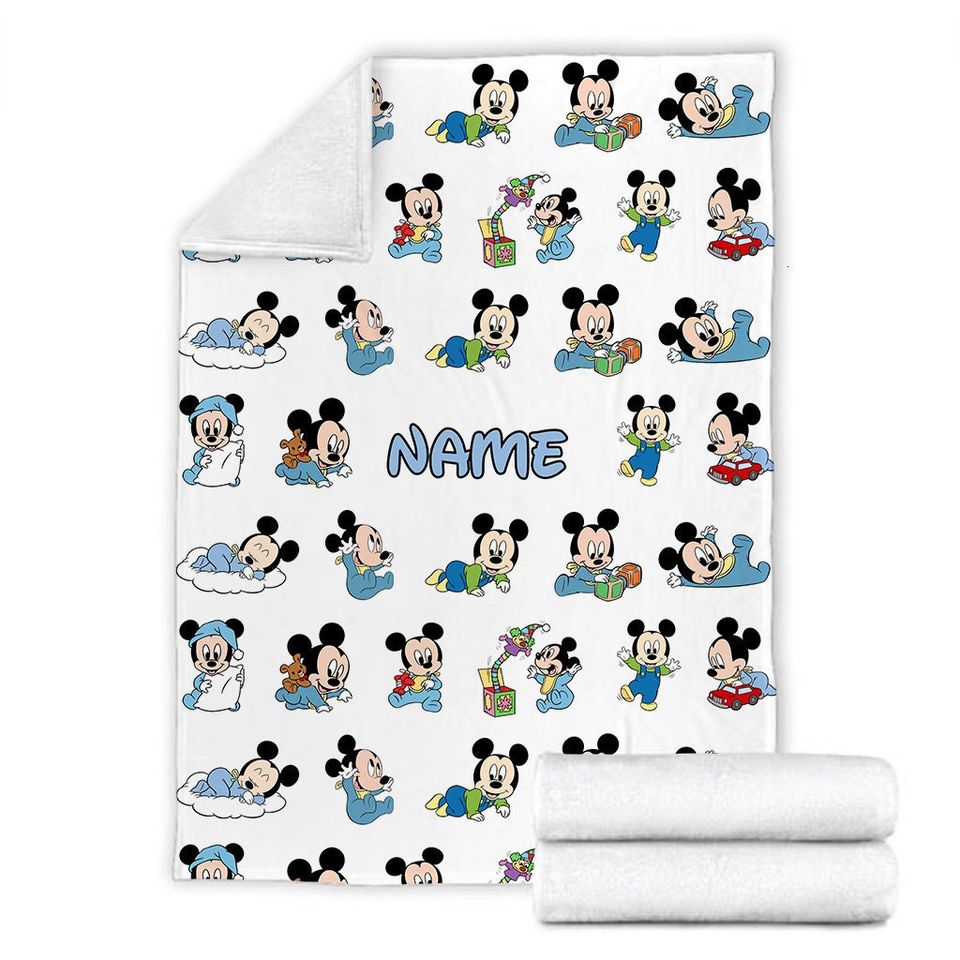 Personalized Name Baby Mickey Blanket , Mickey Mouse Blanket