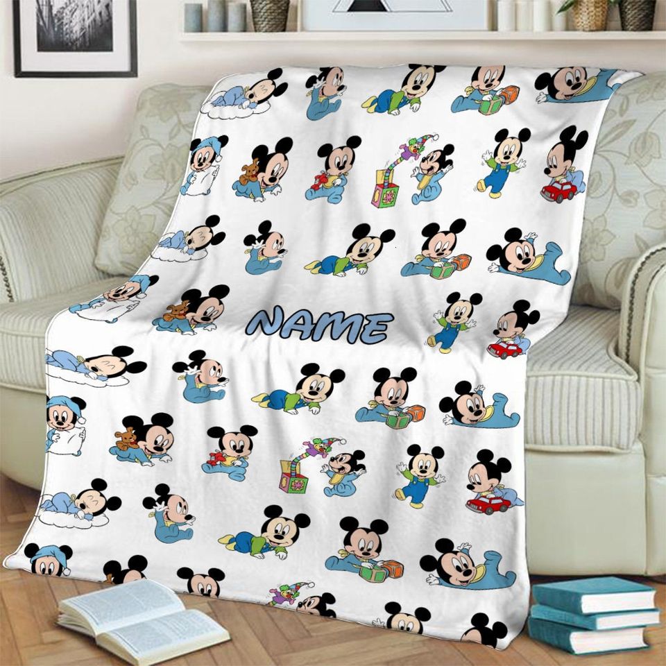 Personalized Name Baby Mickey Blanket , Mickey Mouse Blanket