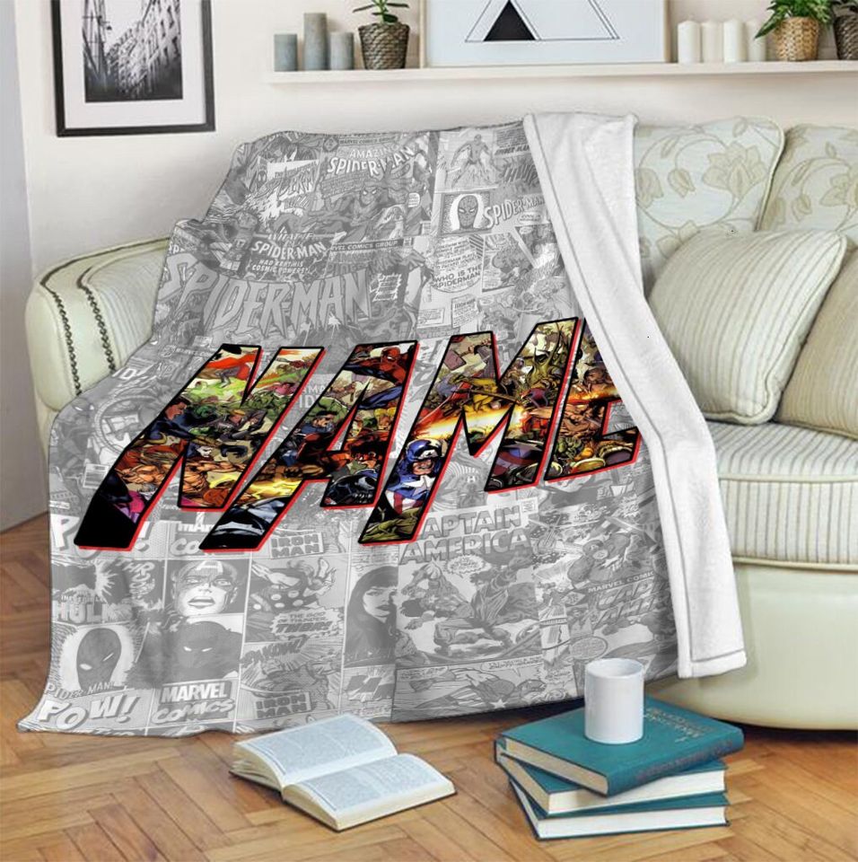 Personalized Name Marvel Blanket, Avengers Squad Blanket