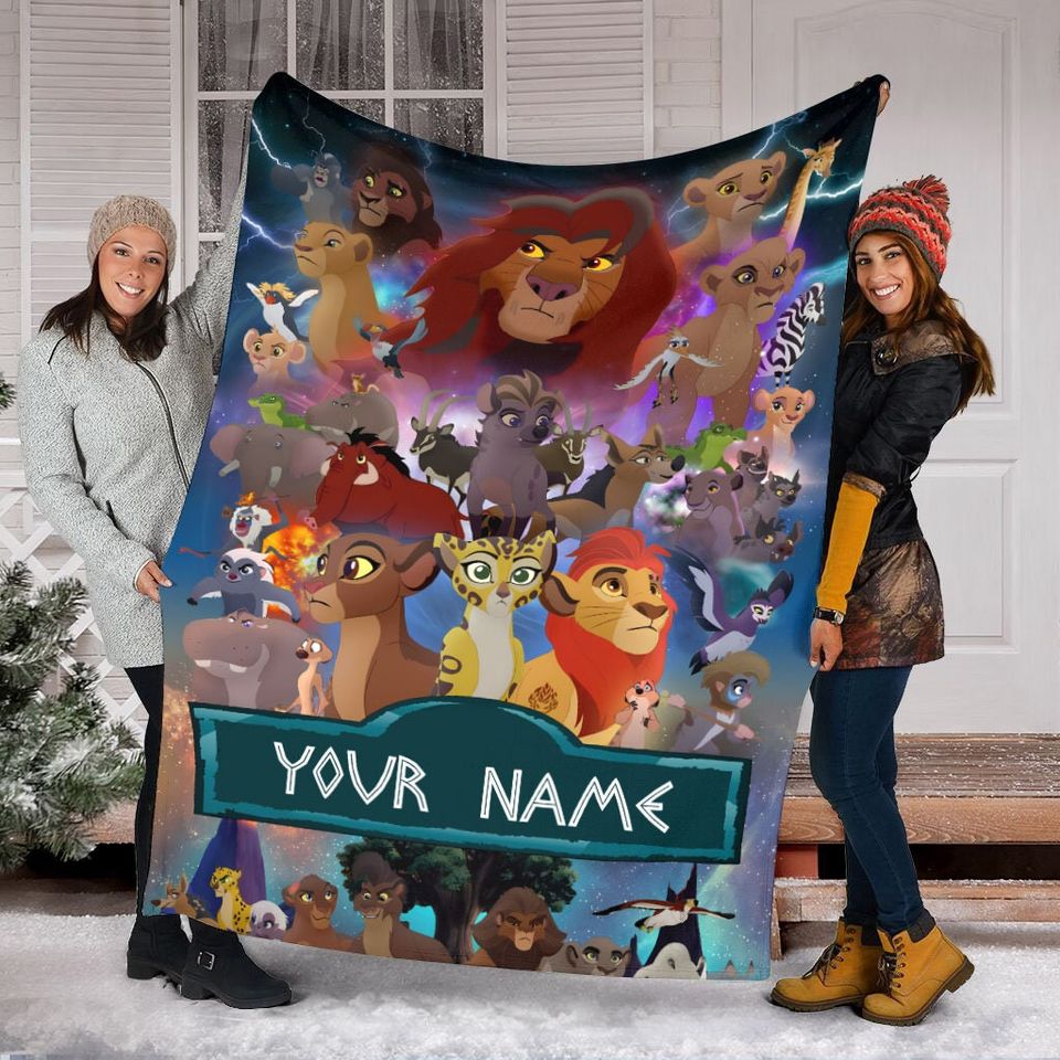 Disney Lion King Characters Blanket, Customized Name Lion King Blanket