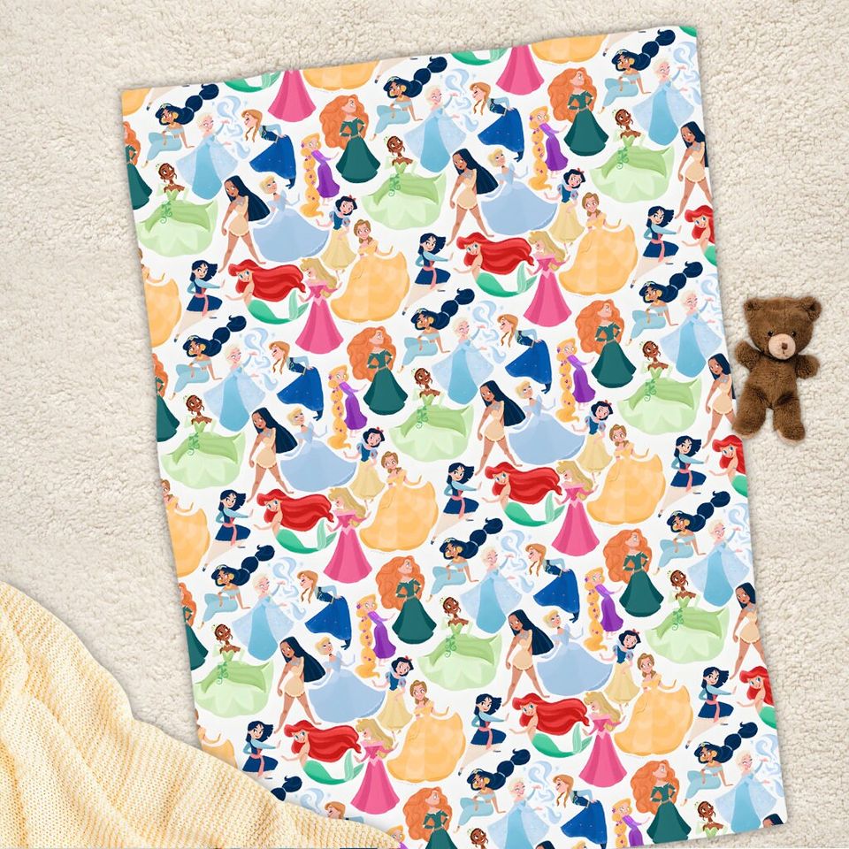 Disney Princess Characters Blanket, Magic Kingdom Blanket
