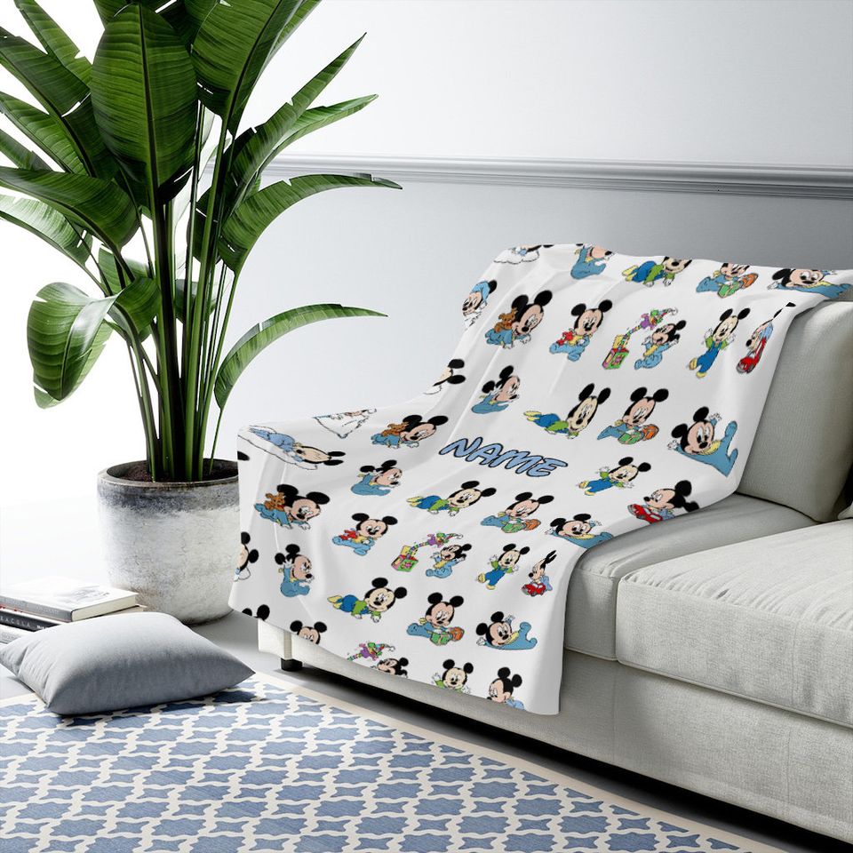 Personalized Name Baby Mickey Blanket , Mickey Mouse Blanket