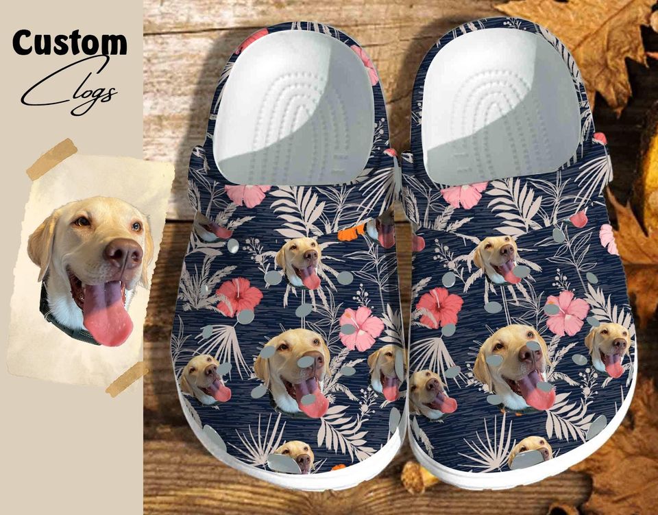 Personalized Photo Hawaiian Clogs, Hot Clogs, Custom Shoes With  Your Face, Aloha Vacation Clogs Shoes