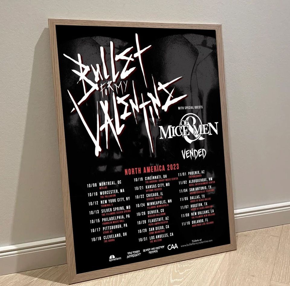Bullet For My Valentine Tour 2023 Poster