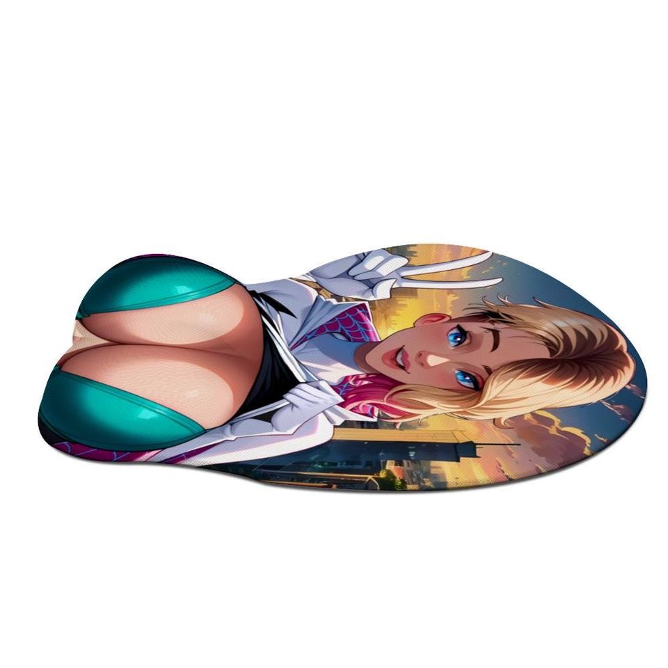 Ghost Spider Gwen V2 Inspired Oppai Mousepad with Wrist Support Silicone