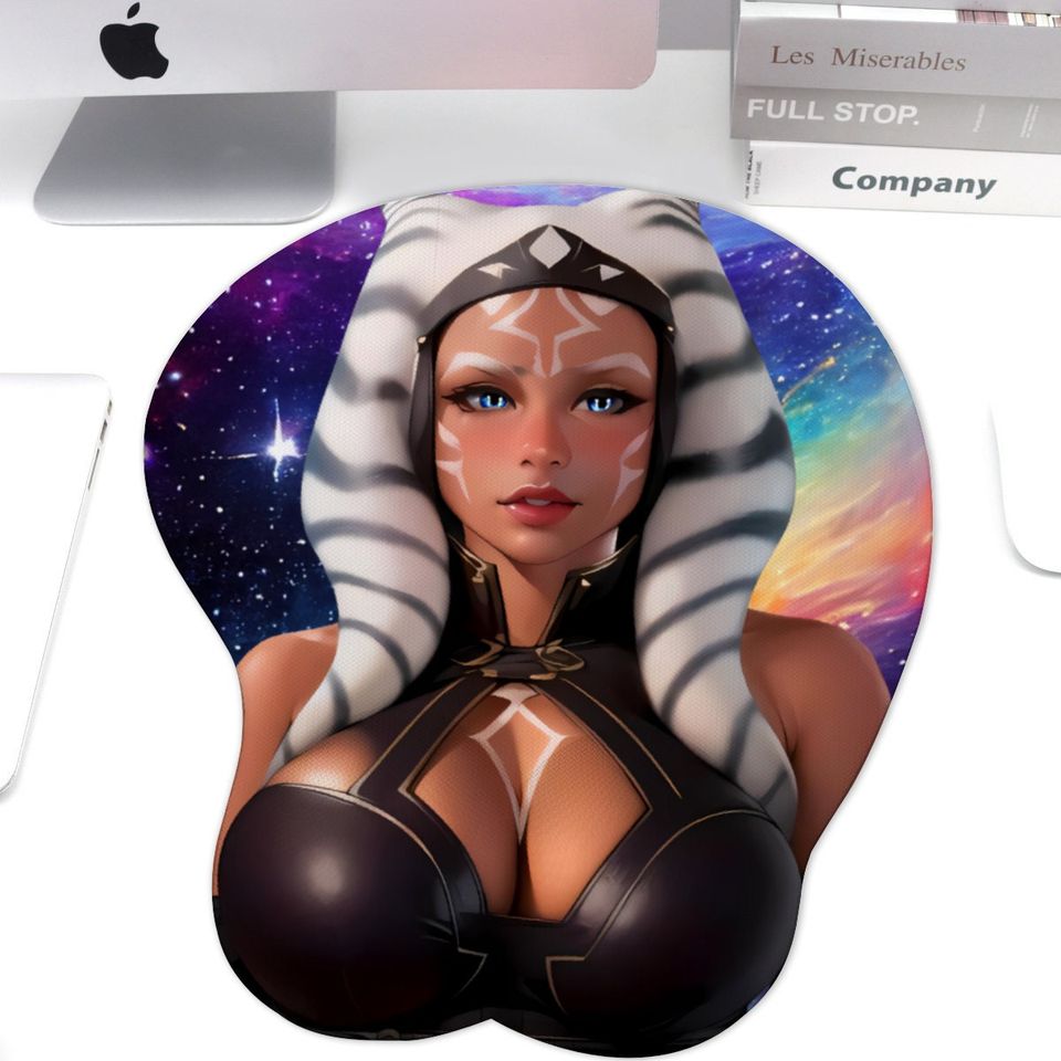 Ahsoka Inspired Oppai Mousepad with Wrist Support Silicone Mouse Pad