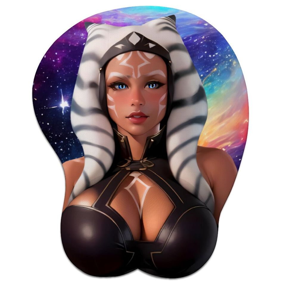 Ahsoka Inspired Oppai Mousepad with Wrist Support Silicone Mouse Pad