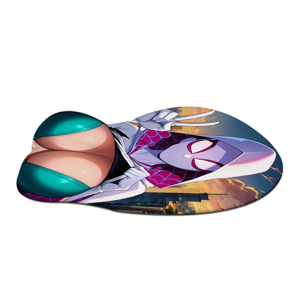 Ghost Spider Gwen V2 Inspired Oppai Mousepad with Wrist Support Silicone