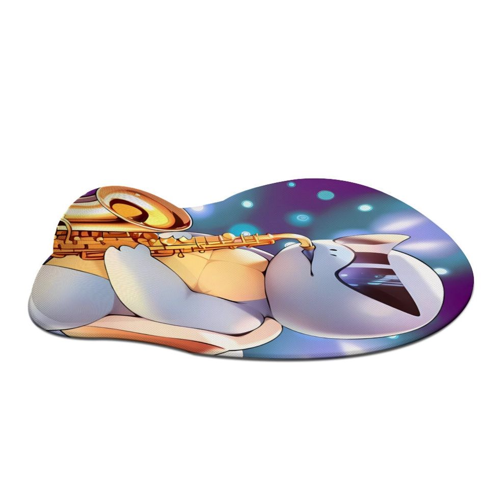 Squirtle Saxophone Inspired Oppai Mousepad with Wrist Support