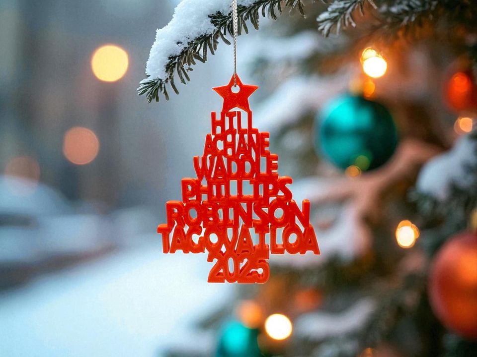 2025 Miami Dolphins 3D Printed Acrylic Christmas Tree Ornament