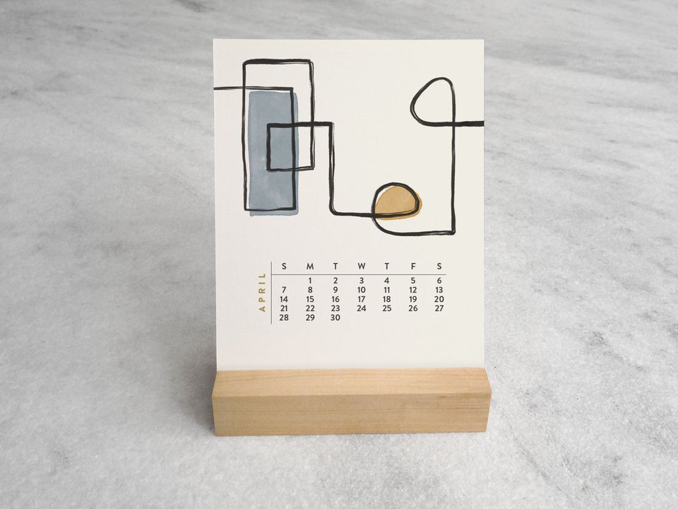 Mid-Century Modern 2024 Desk Calendar