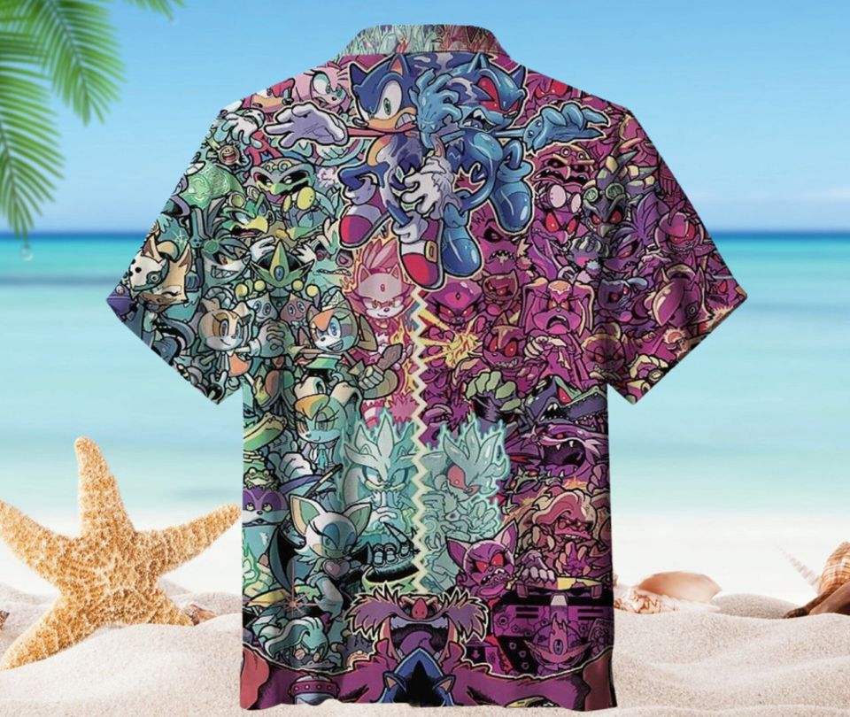 3D Sonic the Hedgehog Hawaiian Shirt