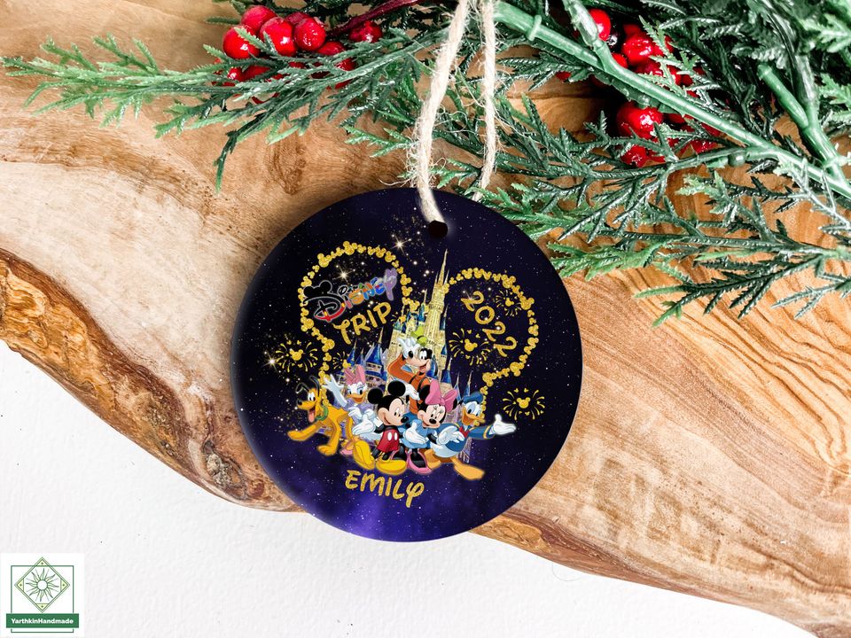 Personalized Disney Trip Ornament, Disneyland Christmas Ornament 2022