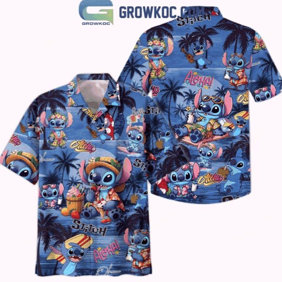 Stitch Aloha Spooky Alien Ghost Halloween Hawaiian Shirt