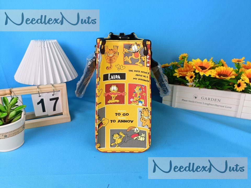 Garfield Cat Leather Handbag, Garfield Cat Handbag