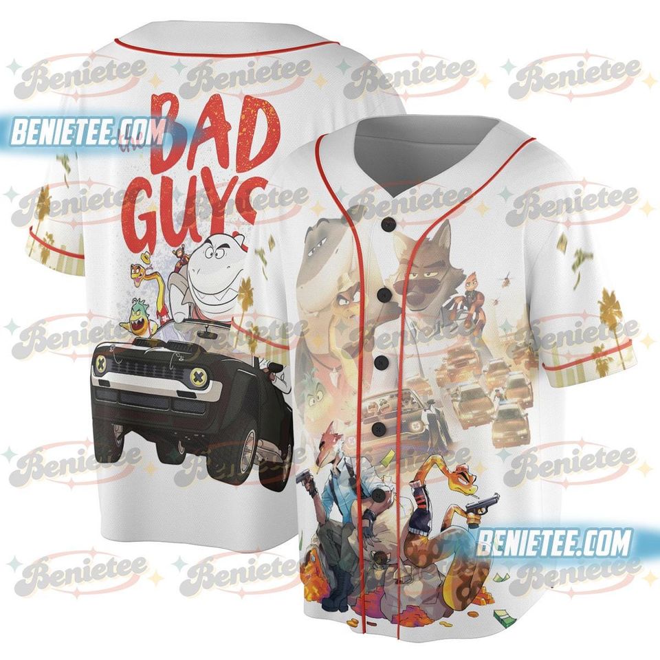 The Bad Guys Mr Wolf and Mr Snake Baseball Jersey