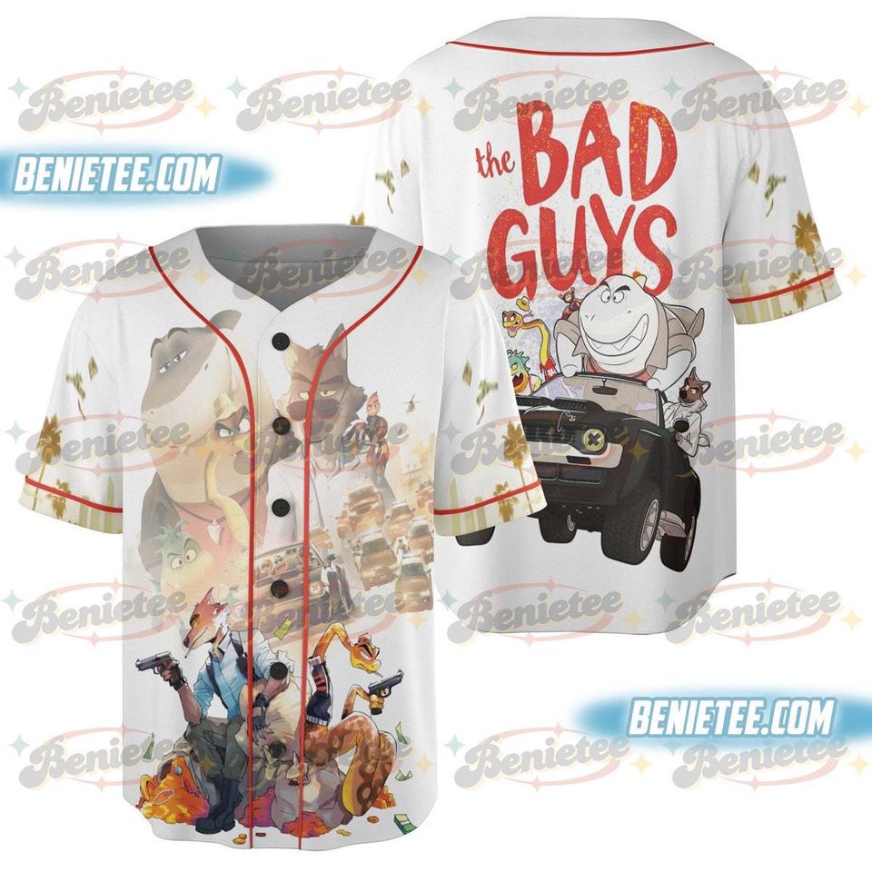 The Bad Guys Mr Wolf and Mr Snake Baseball Jersey