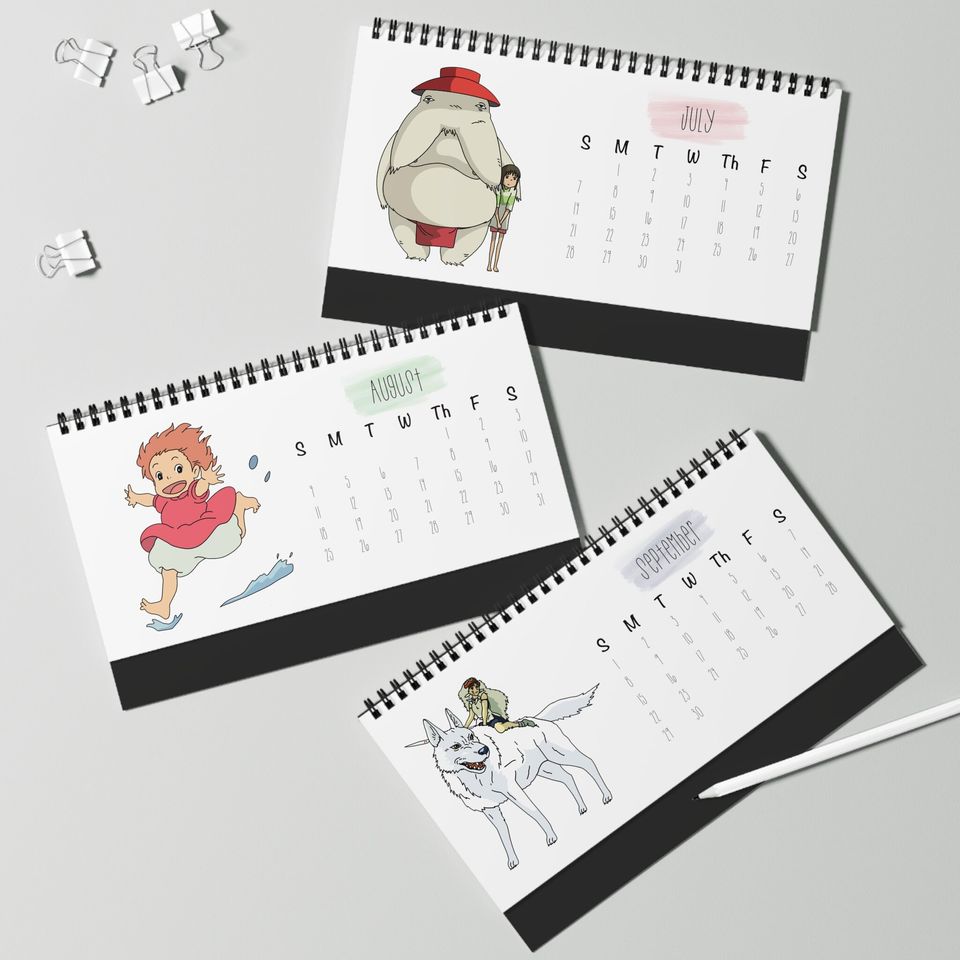 Studio Ghibli Inspired 2024 Desk Calendar