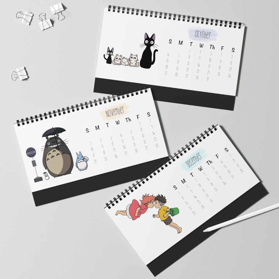 Studio Ghibli Inspired 2024 Desk Calendar