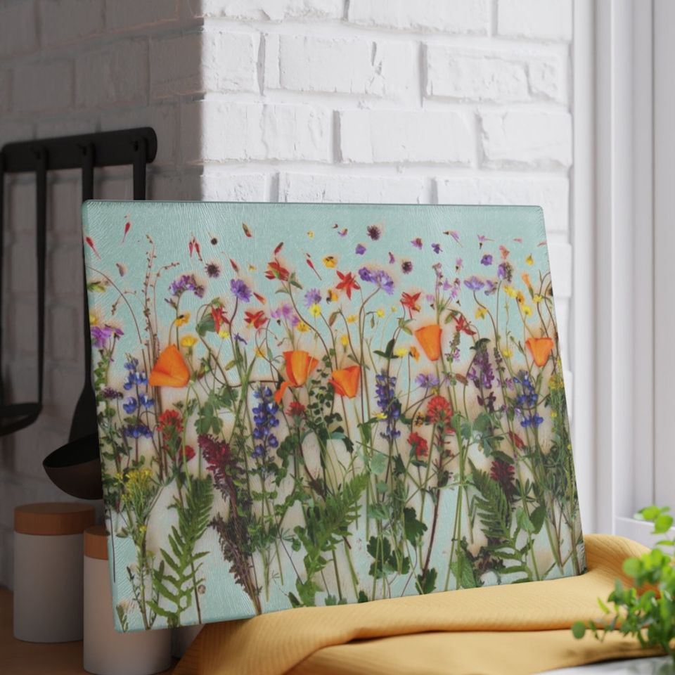 Wildflower Glass Cutting Board