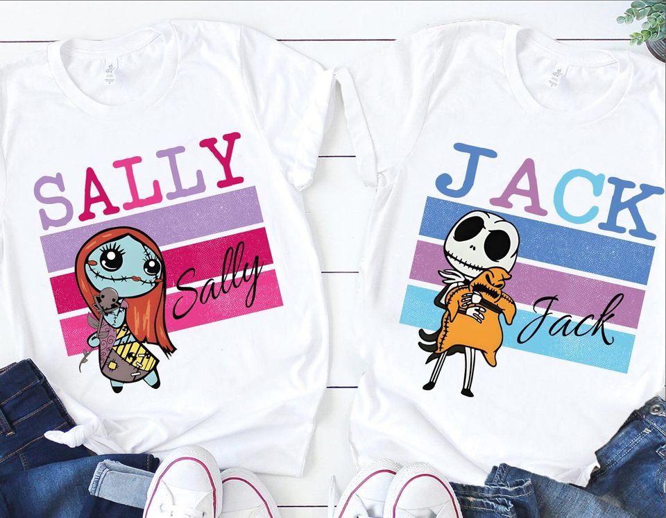 Love Jack Skellington Tshirt, Disney Couple Jack And Sally Shirt