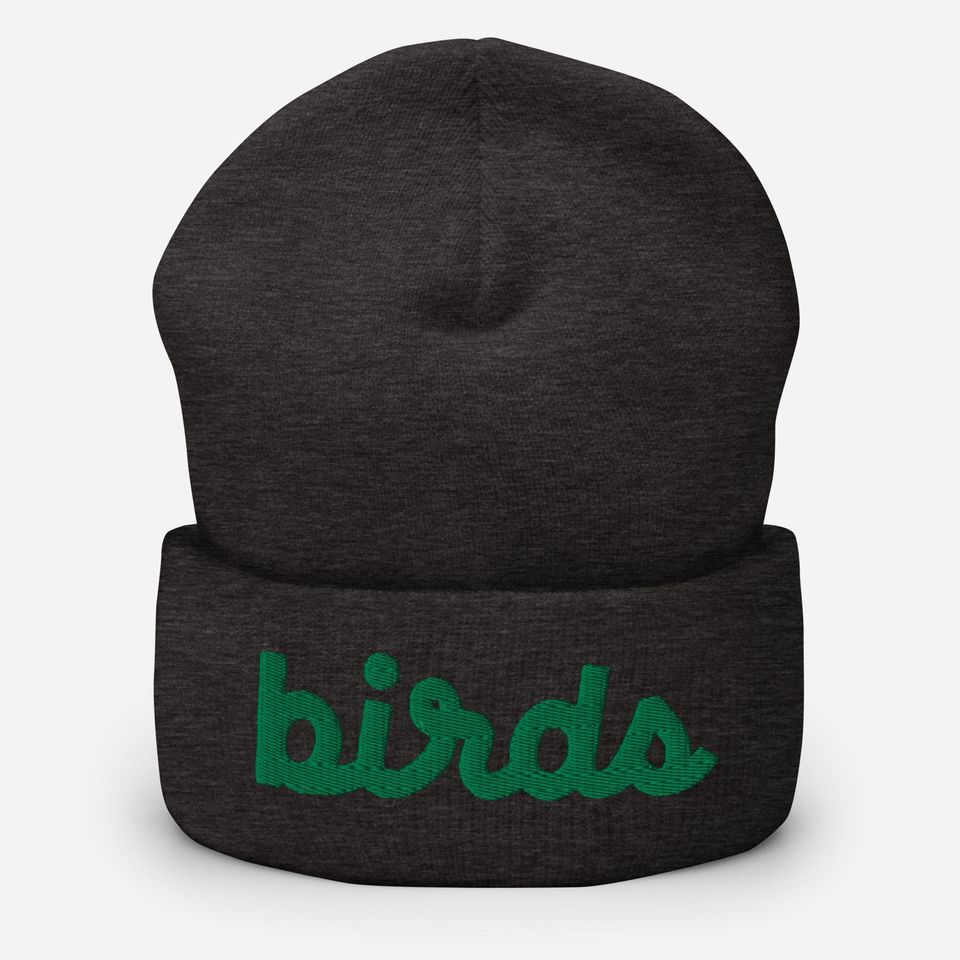 Philadelphia Football Birds Cursive 3D Puff Embroidered Cuffed Beanie Winter Hat White Pink Gray Green