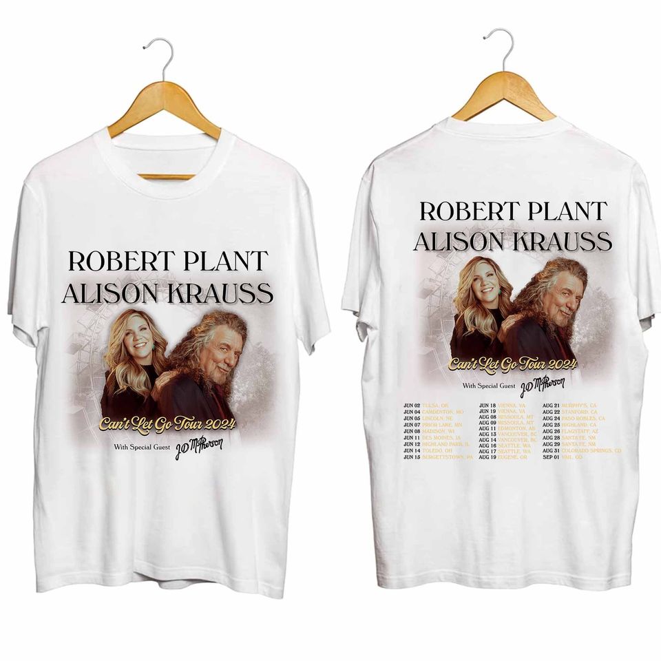 Robert Plant and Alison Krauss 2024 Tour Double Sided Shirt