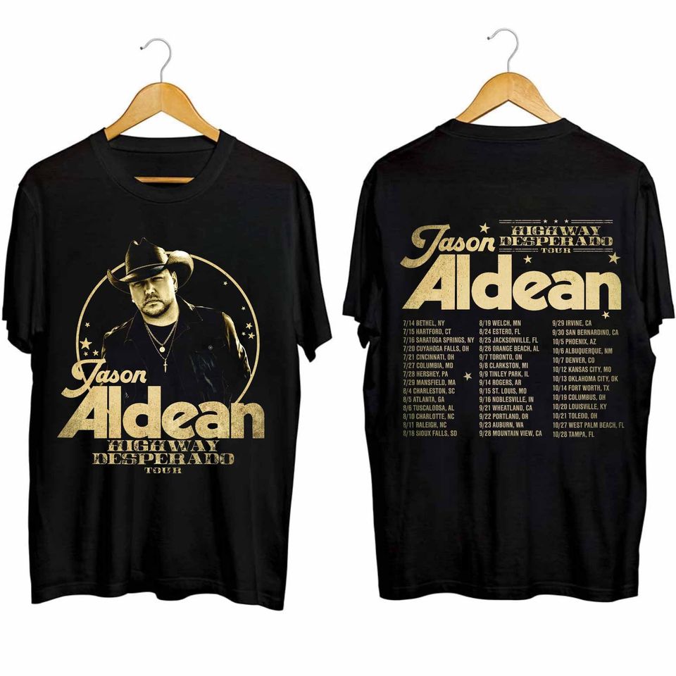 Jason Aldean Highway Desperado Tour 2024 Double Sided Shirt