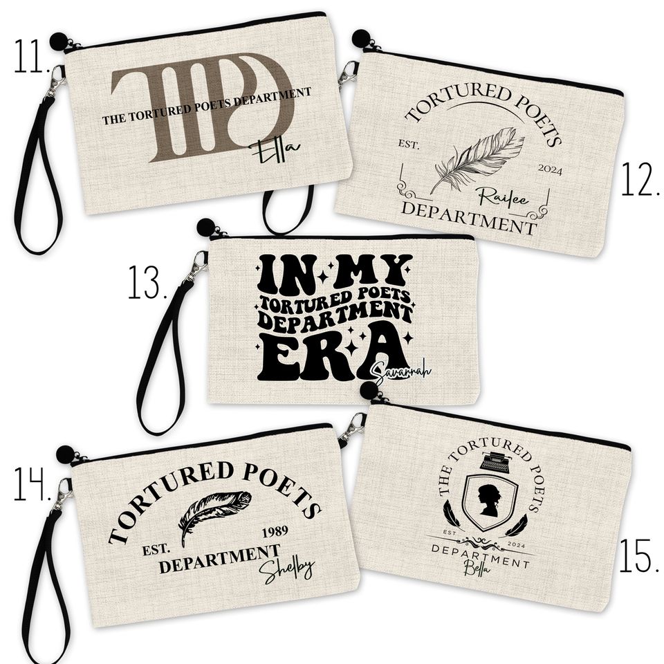 Personalized Cotton Cosmetic Bags, Pencil Bag, Makeup/Cosmetic Bag, Back to School Gift
