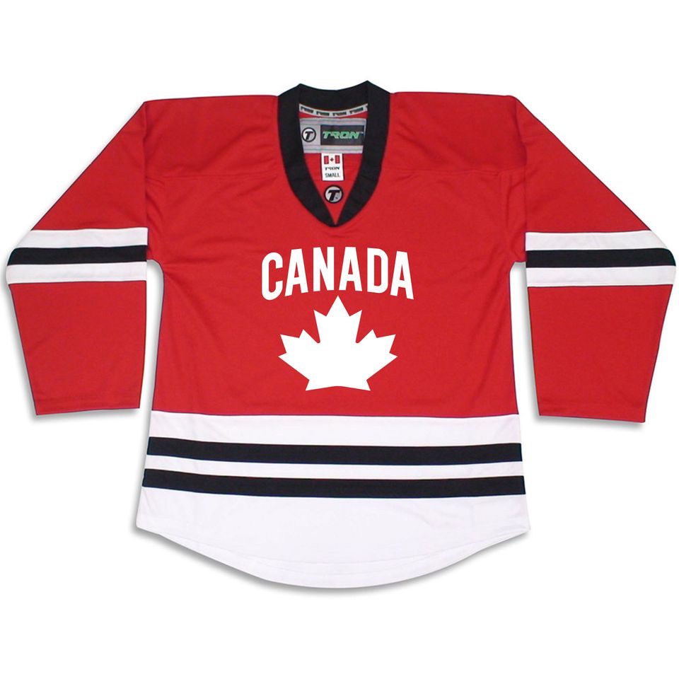 Customized Junior Worlds Canada Ice Hockey Jersey with Name and Number on Back