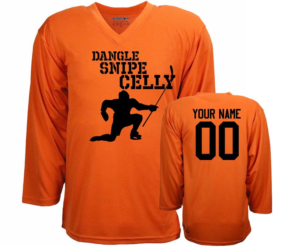 Customizable Dangle, Snipe, Celly Ice Hockey Jersey with Your Player's