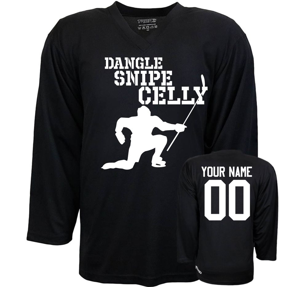 Customizable Dangle, Snipe, Celly Ice Hockey Jersey with Your Player's
