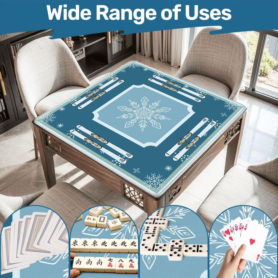 Ski Theme Mahjong Mat, Winter Theme Mahjong Mat, Mah jongg Mat