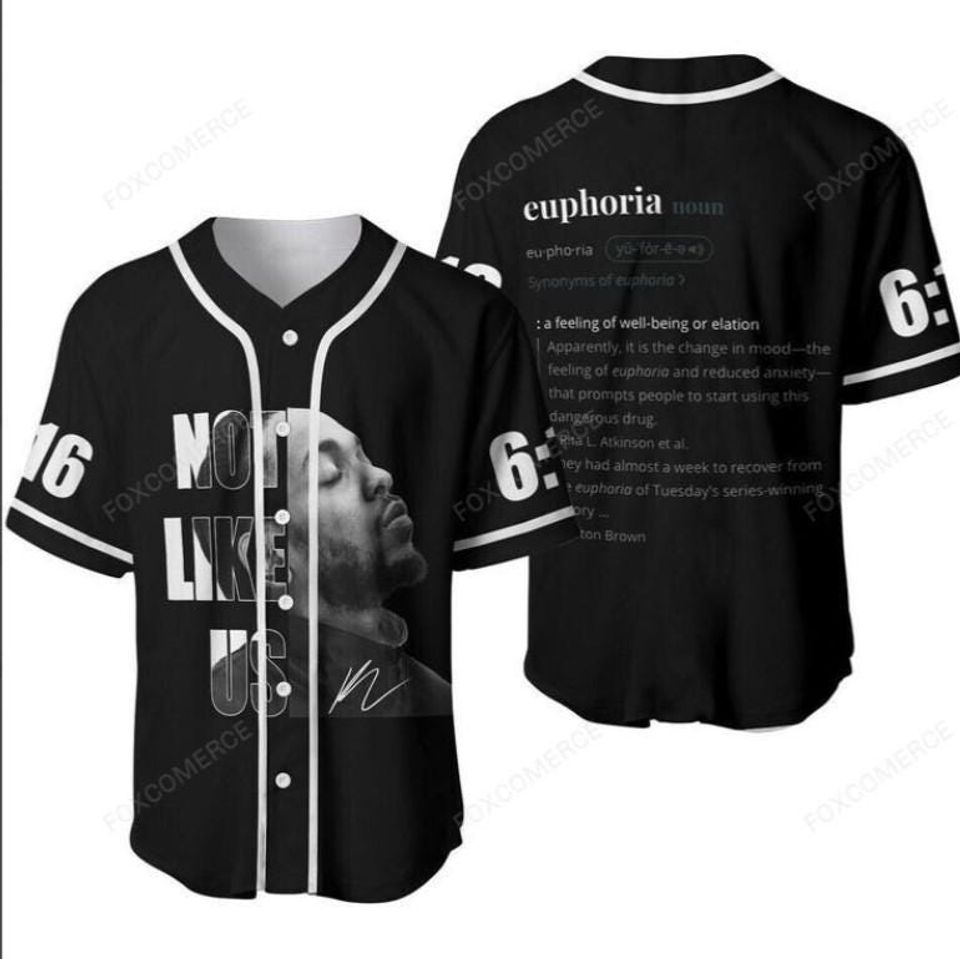 Kendrick Lamar Not Like Us 6-16 Button Down Baseball Jersey Shirt