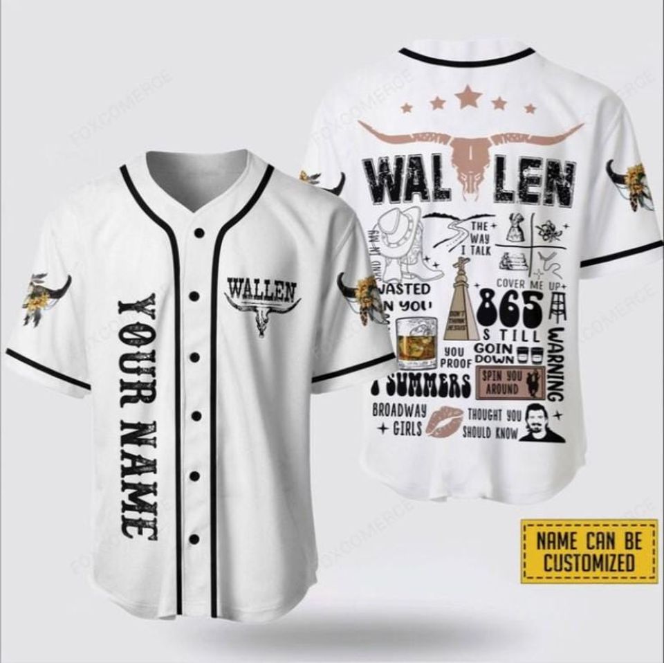 Personalized Name White Wallen Western Baseball Jersey Shirt