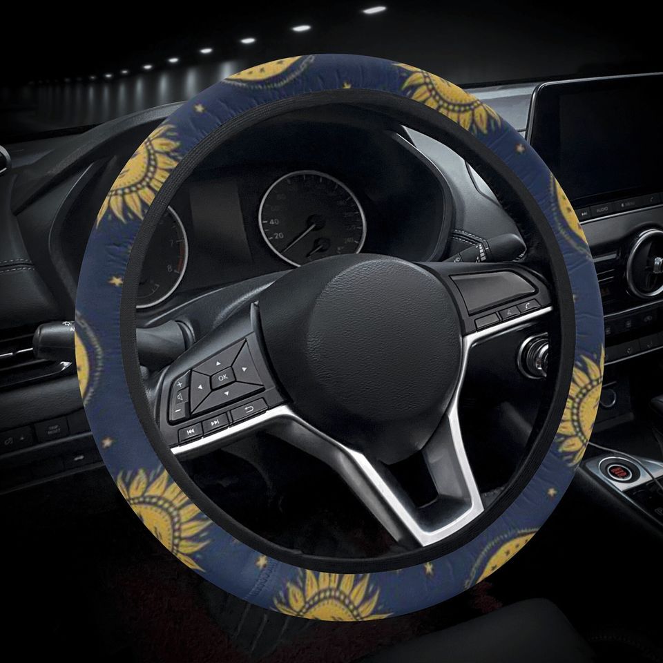 Blue Whimsy Goth Sun moon star Car sunshade windshield cover decor accessories, Witchy Celestial Window Sun Blocker sun shade, new car gift